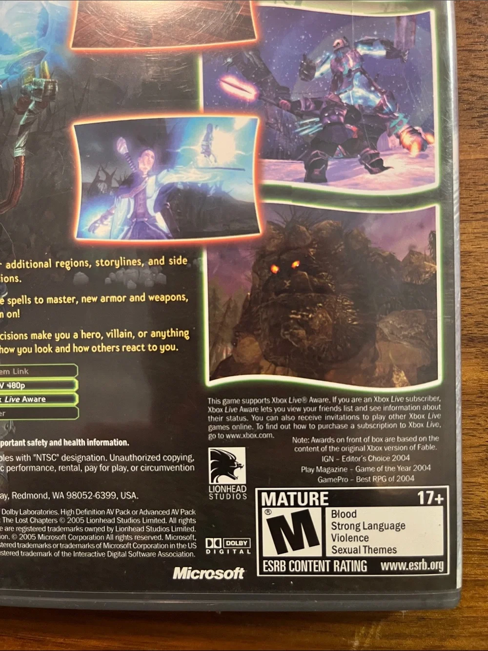 Fable: The Lost Chapters (Best of Platinum Hits edition) Original Xbox CIB